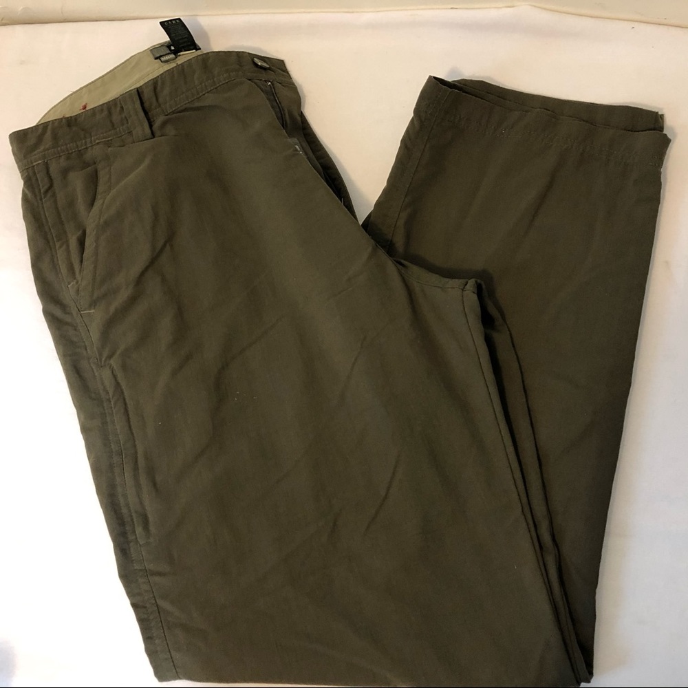Men's REI 36x32 Travel Pants 6 Pocket Dark Olive